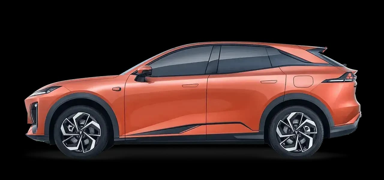 Car in Sunset Orange color